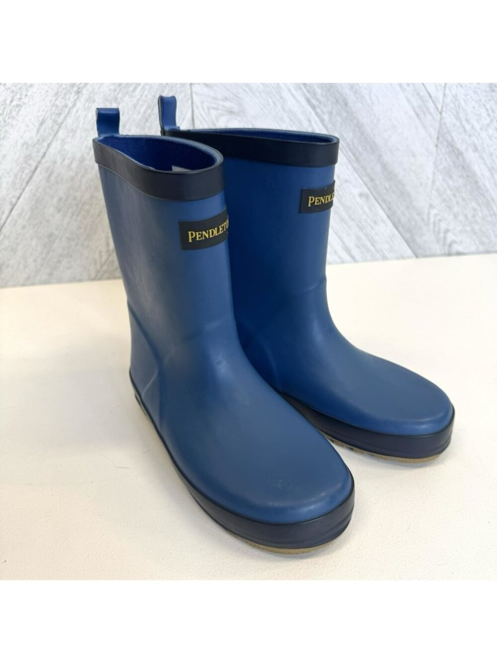 Pendleton Rubber Rain Boots Waterproof Pull On Blue Kids Size US 1 Unisex